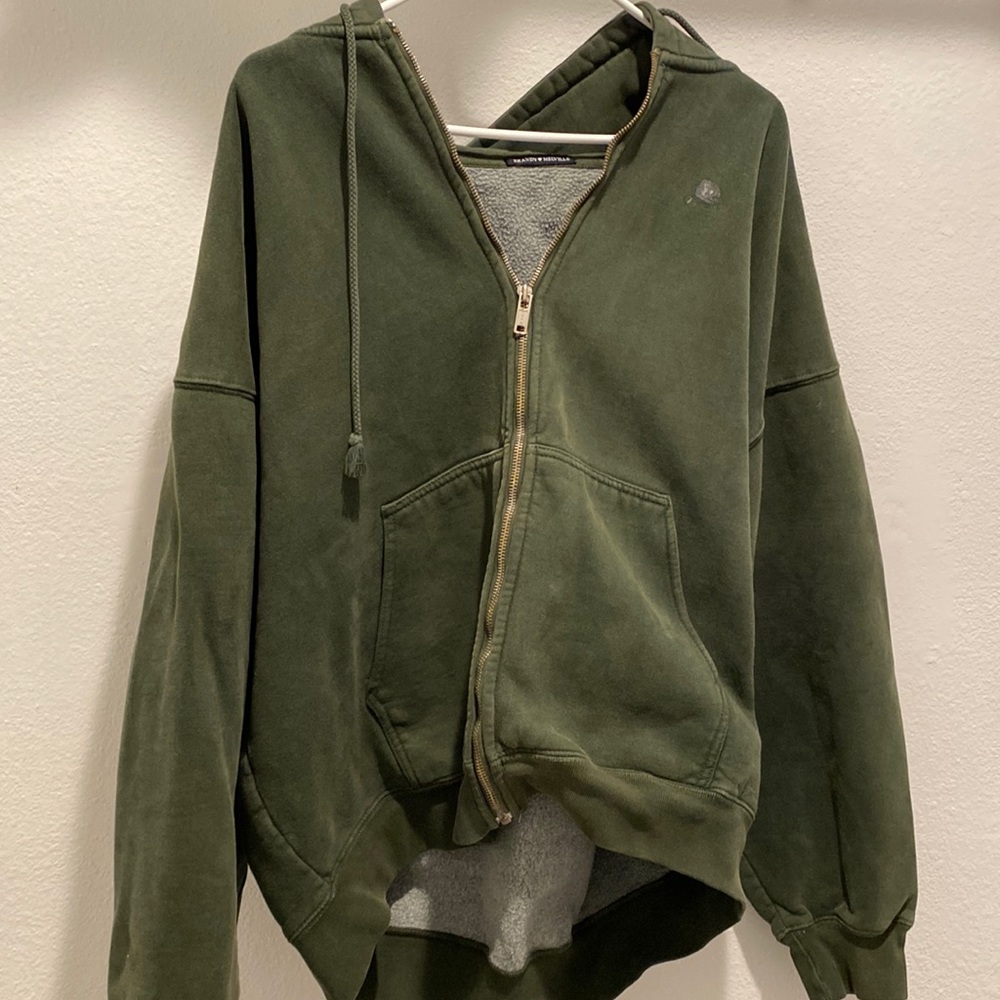 green brandy zip up hoodie